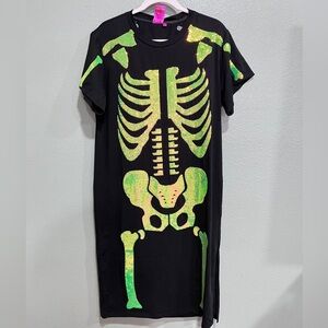 New QOS Green Skeleton Body MIDI Tre Dress